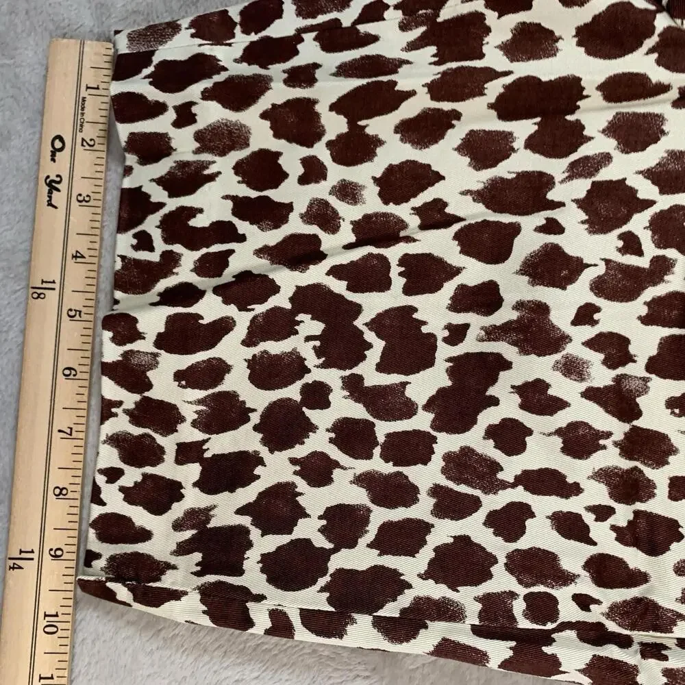 J.CREW Slim Bermuda‎ Shorts Womens 8 Brown Tan Giraffe Stretch Side Zipper NEW - Picture 14 of 15